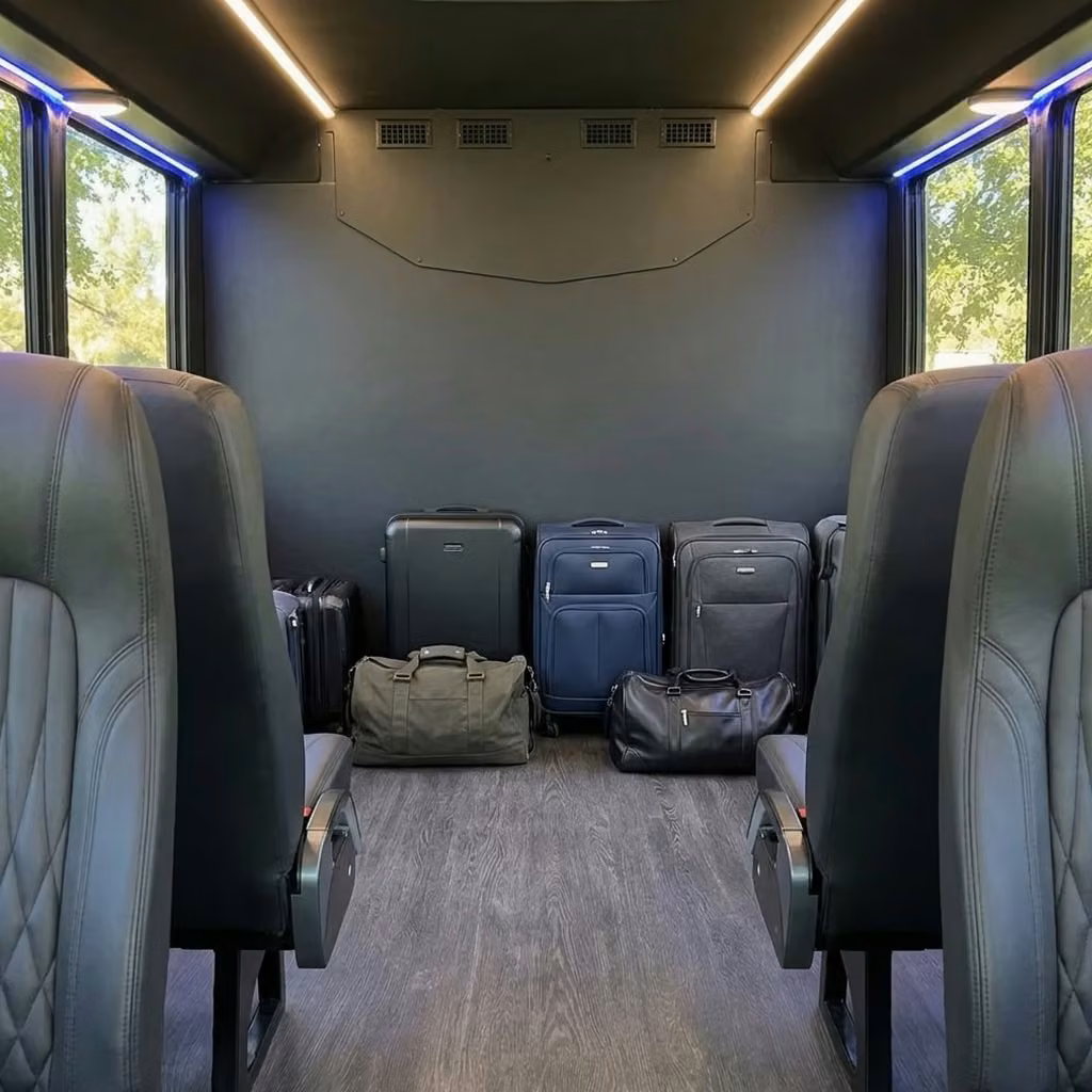 celina 20 passenger minibus luggage area