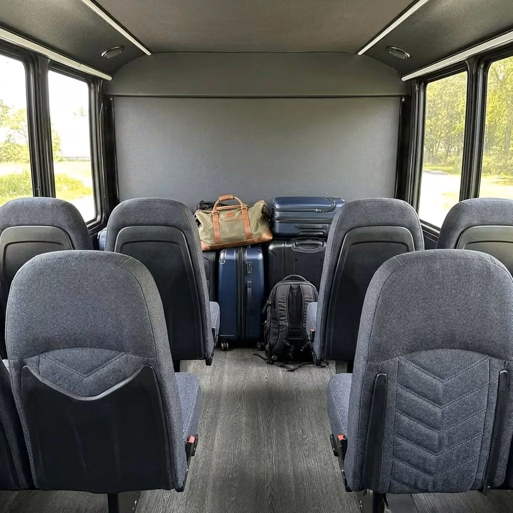 celina 25 passenger minibus luggage area