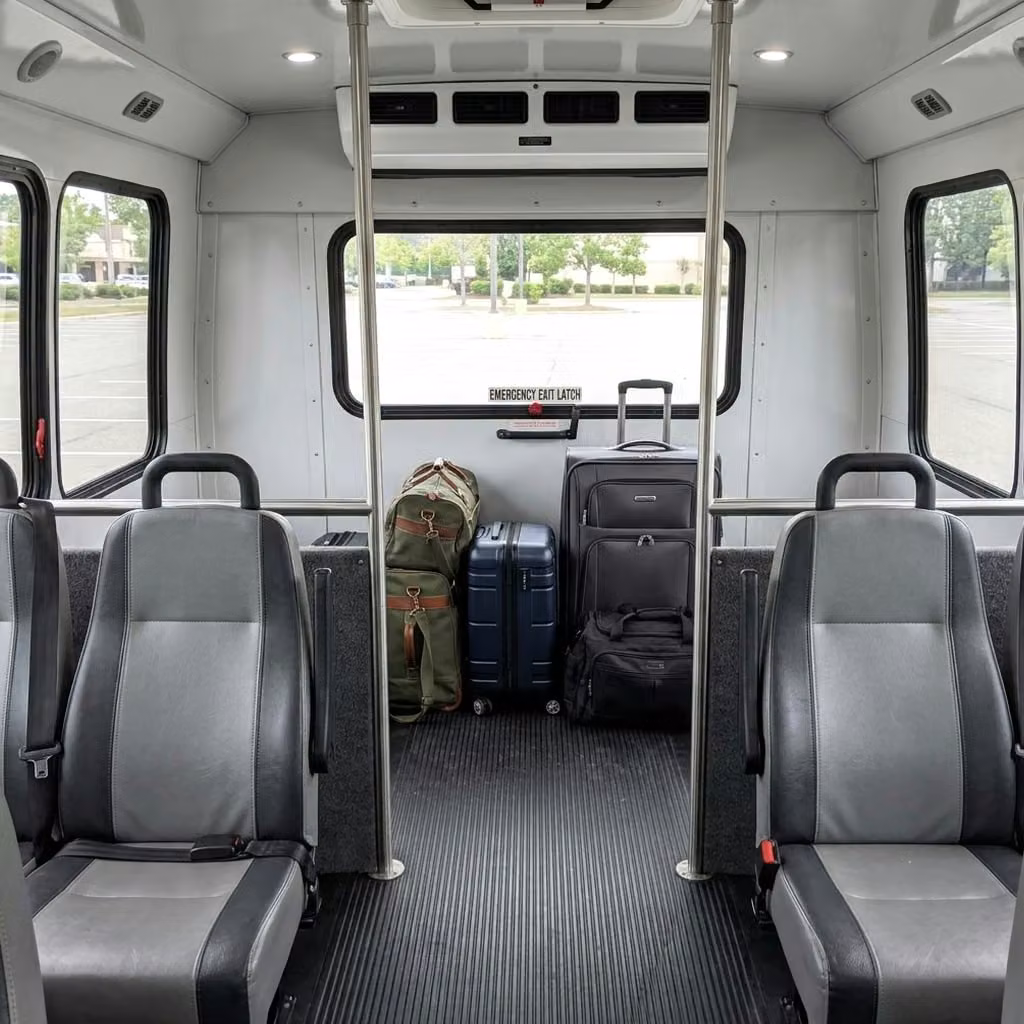 celina 30 passenger minibus luggage area