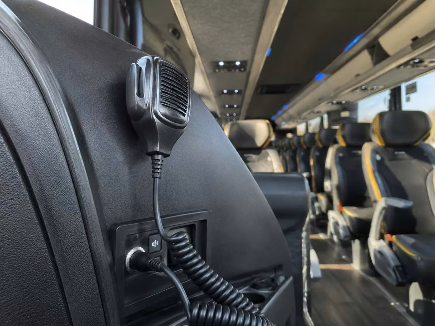 celina 56 passenger charter bus pa system