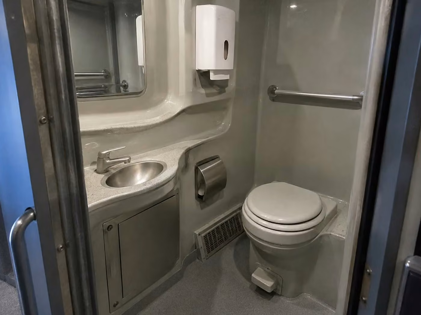celina charter bus onboard restroom